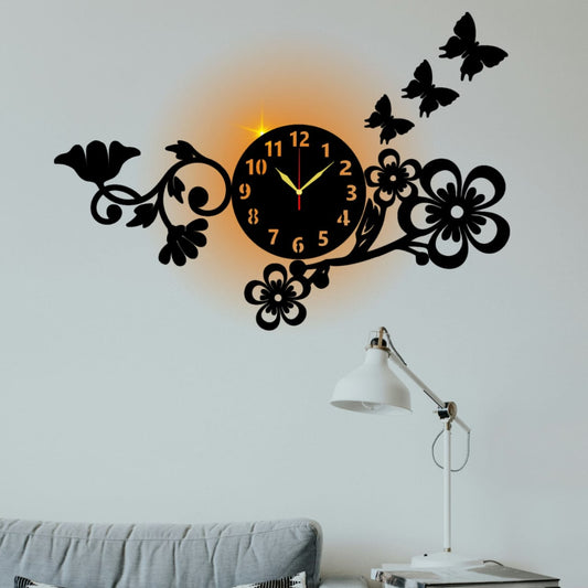 BUTTERFY HURT Wall Clock With Light